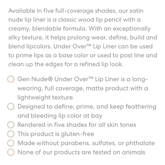 bareMinerals GEN NUDE Under Over Lip Liner VIBE - Picture 15 of 15